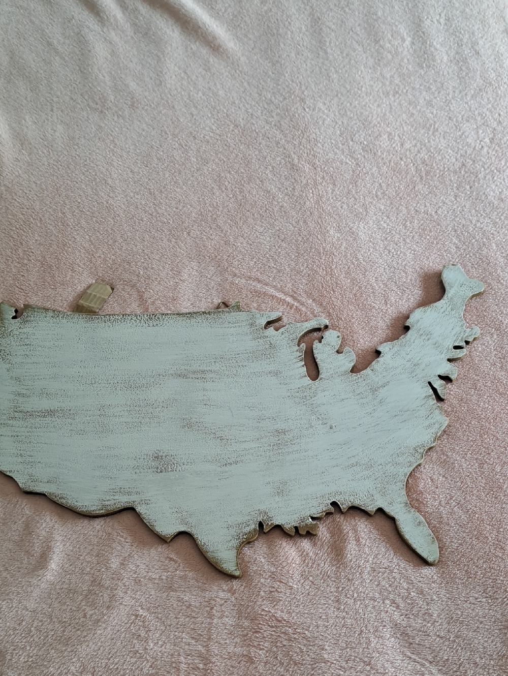 Rustic White Wooden USA Map Wall Decor - Unbranded